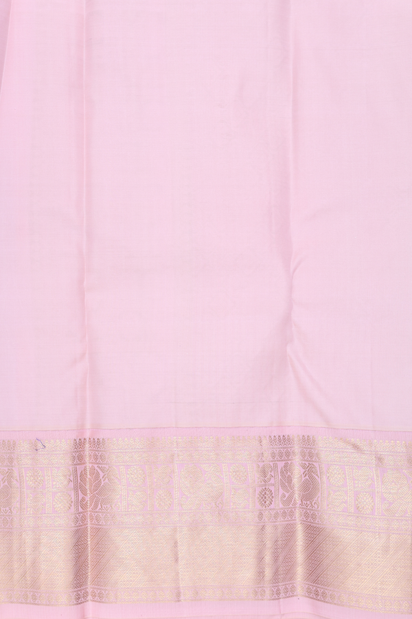 Kanchipuram Silk Saree In Purple With Peacock Buttas