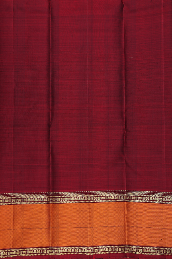 Kanchipuram Silk Saree In Navy Blue With Stripes Design