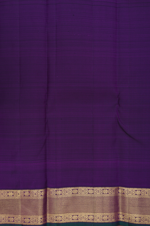 Kanchipuram Silk Saree In Royal Purple With Stripes Design