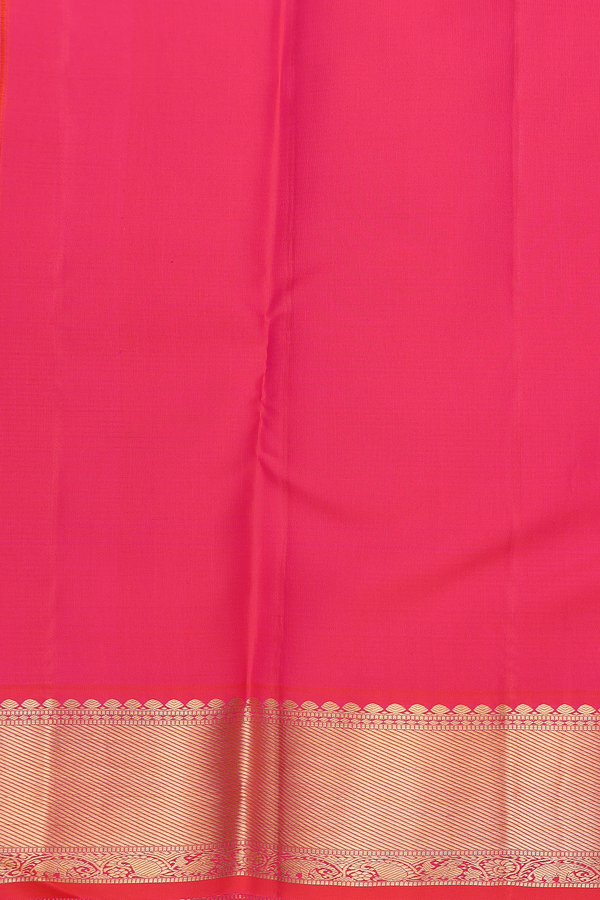 Kanchipuram Silk Saree Green And Yellow With Checks Design