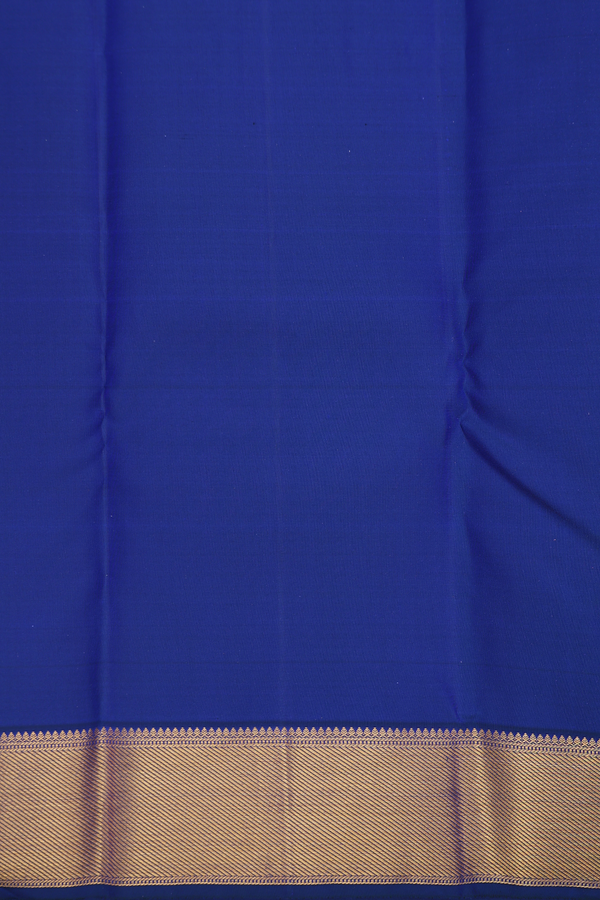 Kanchipuram Silk Saree In Cobalt Blue With Brocade Design