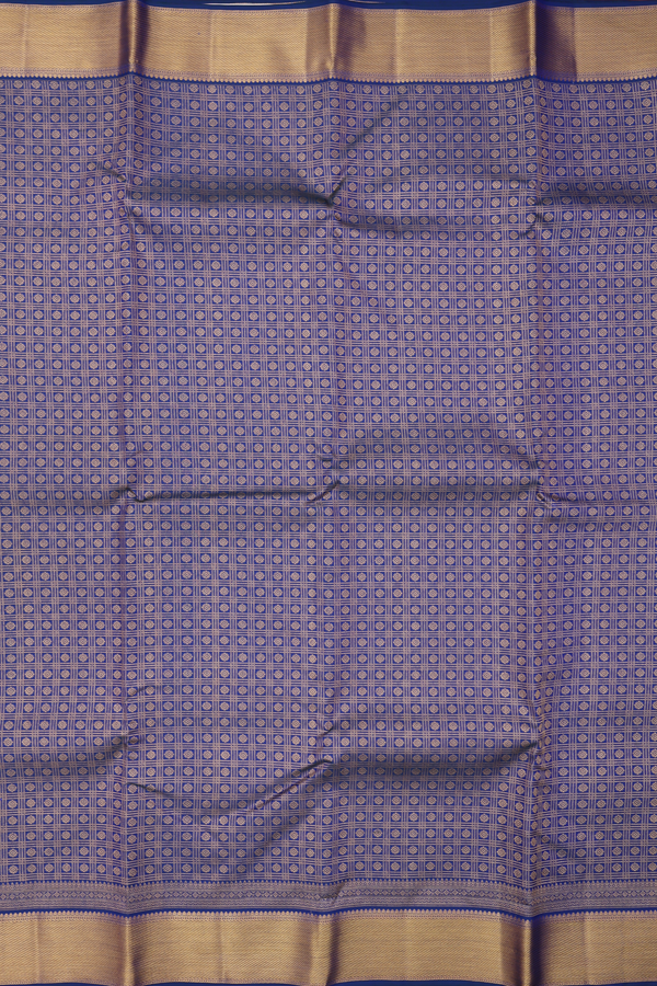 Kanchipuram Silk Saree In Cobalt Blue With Brocade Design