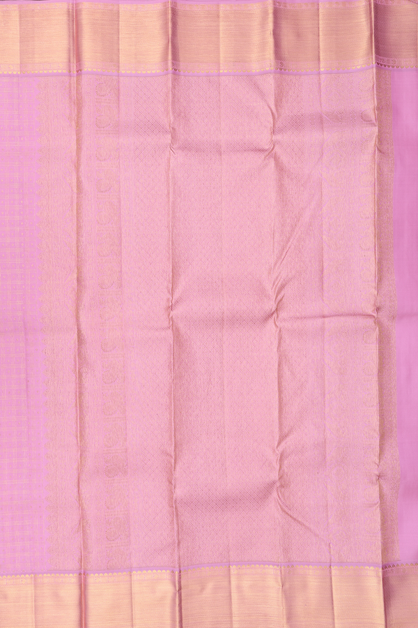 Kanchipuram Silk Saree In Pink With Checks Design