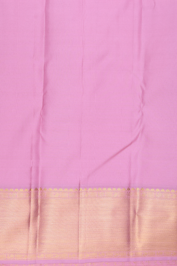 Kanchipuram Silk Saree In Pink With Checks Design