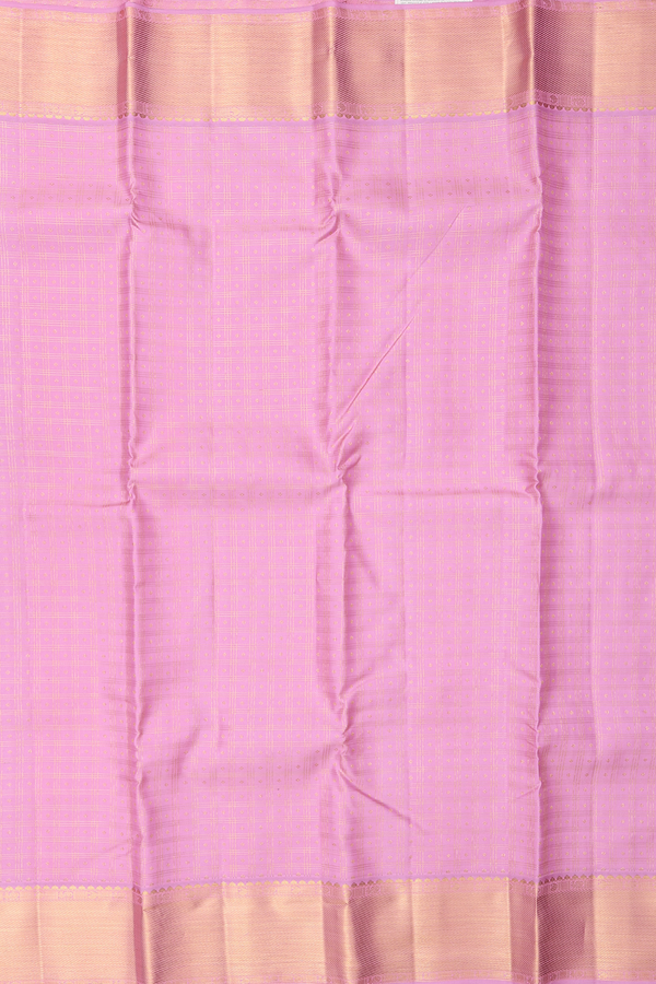 Kanchipuram Silk Saree In Pink With Checks Design