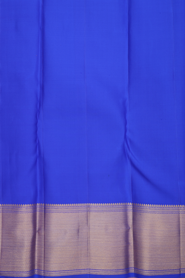 Kanchipuram Silk Saree In Blue With Vanasingaram Design
