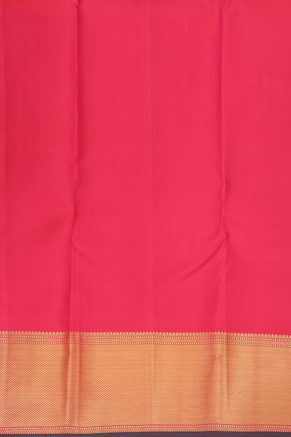 Kanchipuram Silk Saree In Reddish Pink With Brocade Design