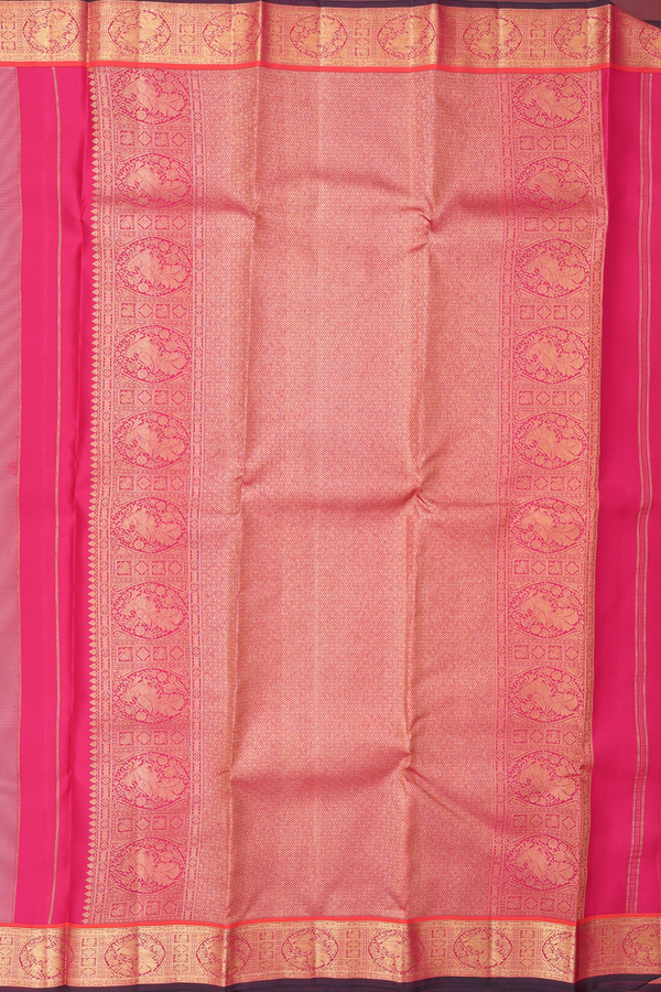 Kanchipuram Silk Saree In Mint Green With Peacock Buttas