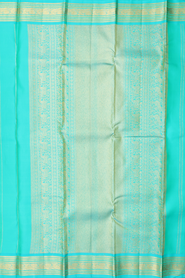 Kanchipuram Silk Saree In Yellow With Chakram Buttas