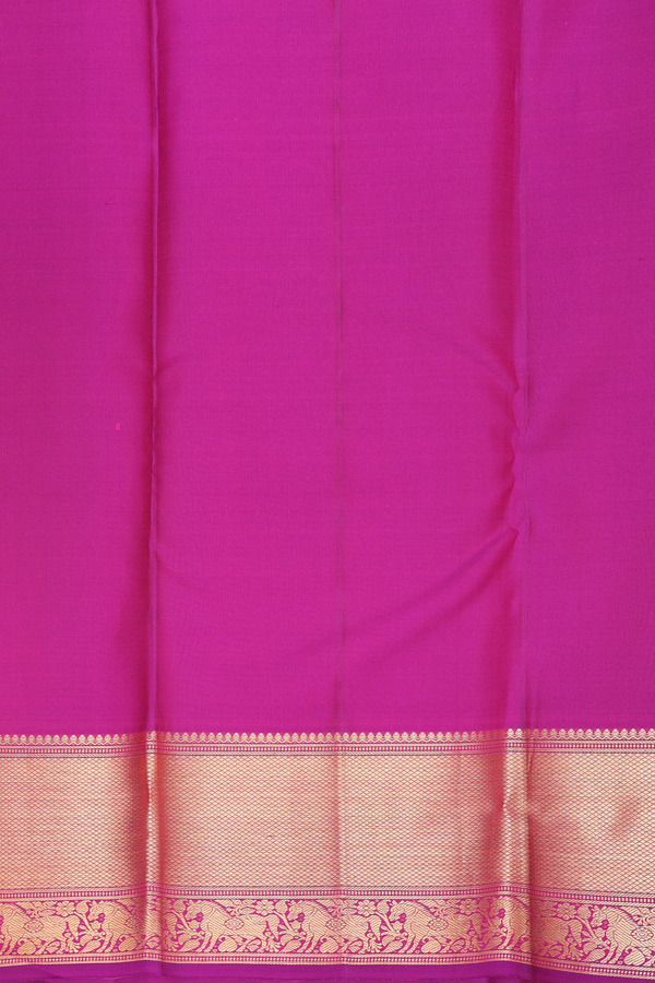 Kanchipuram Silk Saree Purple Rose Along Checks With Buttas