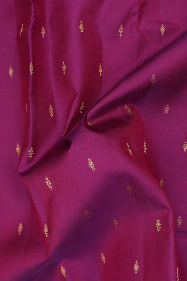 Kanchipuram Silk Saree In Berry Purple With Zari Buttas