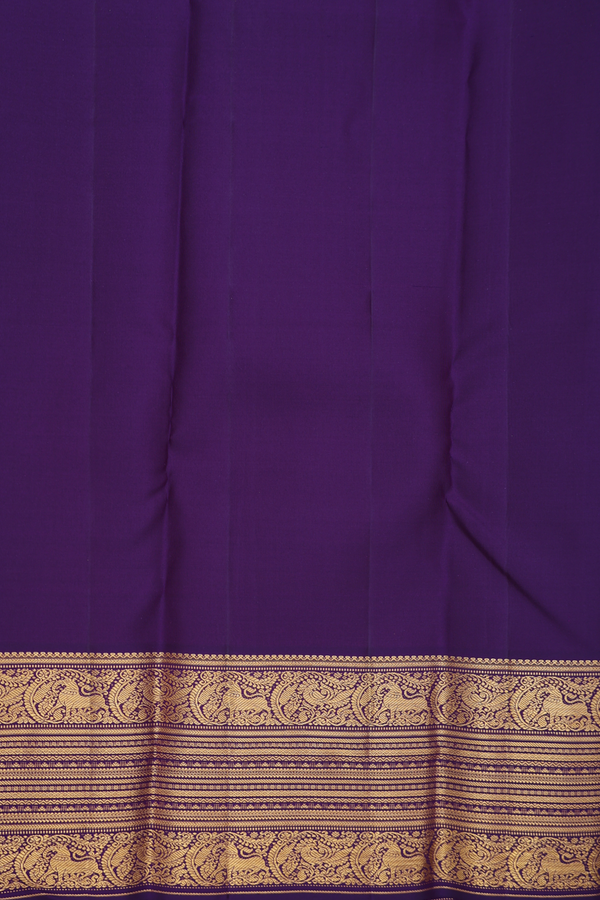 Kanchipuram Silk Saree In Dusty Purple With Paisley Buttas