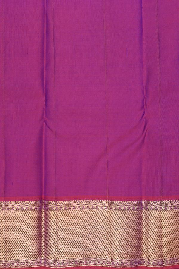 Kanchipuram Silk Saree In Royal Blue With Peacock Buttas