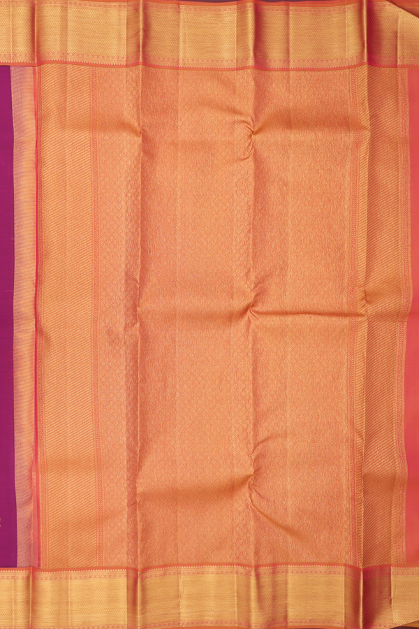 Kanchipuram Silk Saree In Berry Purple With Peacock Buttas