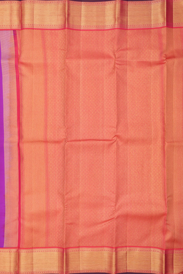 Kanchipuram Silk Saree In Purple With Peacock Buttas