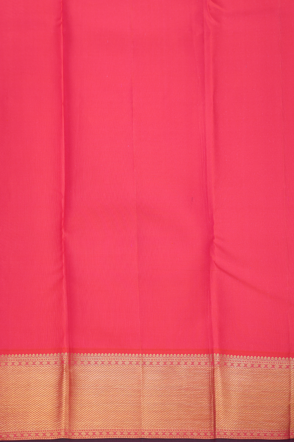 Kanchipuram Silk Saree In Purple With Peacock Buttas