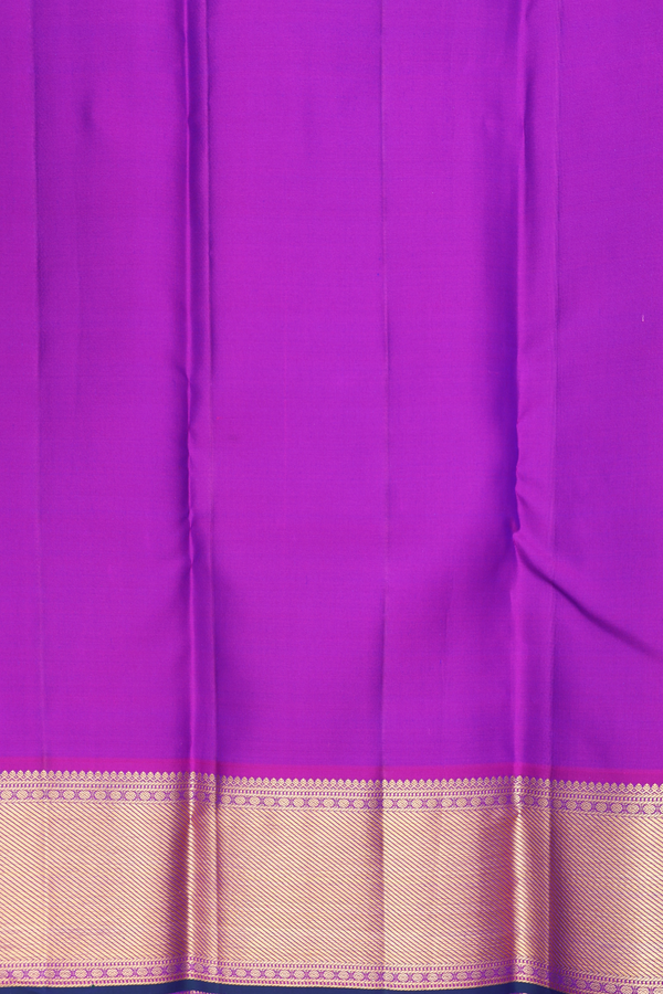 Kanchipuram Silk Saree In Capri Blue With Peacock Buttas