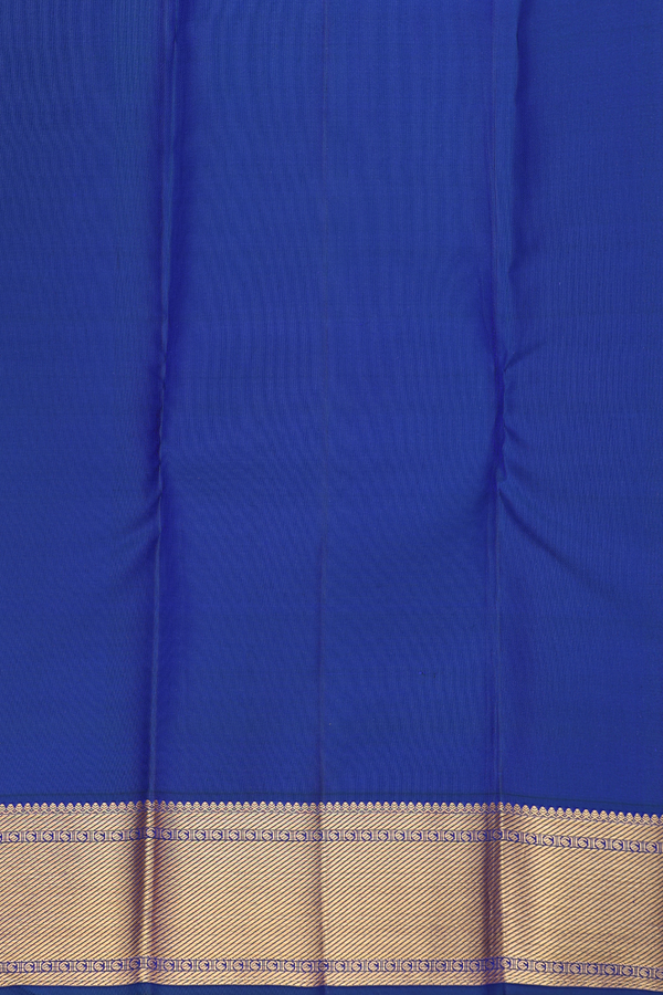 Kanchipuram Silk Saree In Royal Blue With Paisley Buttas