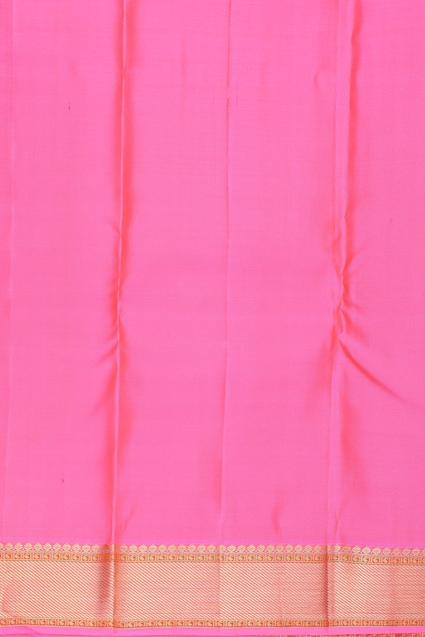 Kanchipuram Silk Saree In Pastel Khaki With Zari Buttis