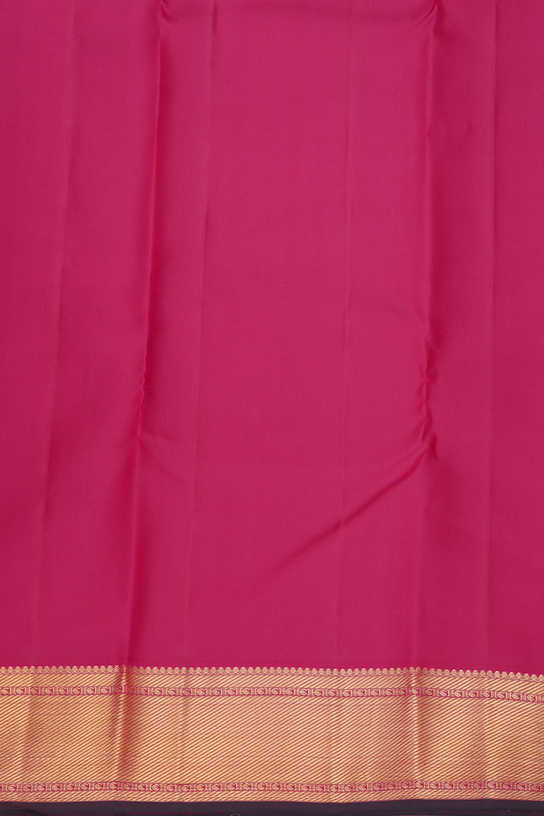 Kanchipuram Silk Saree In Dark Pink With Paisley Buttas