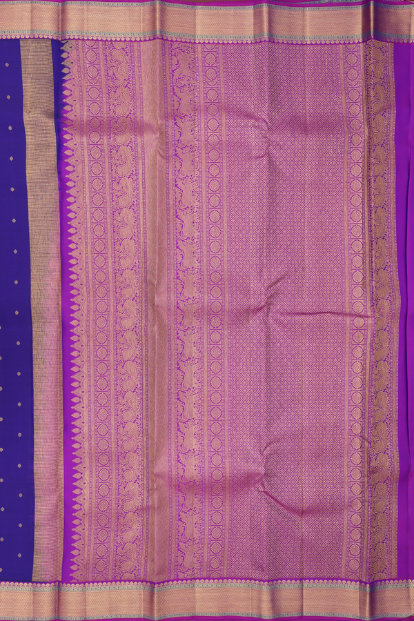 Kanchipuram Silk Saree In Royal Blue With Zari Buttis