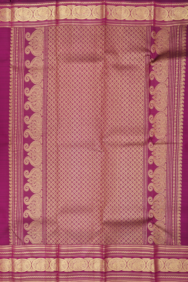 Kanchipuram Silk Saree In Dusty Pink With Zari Buttis