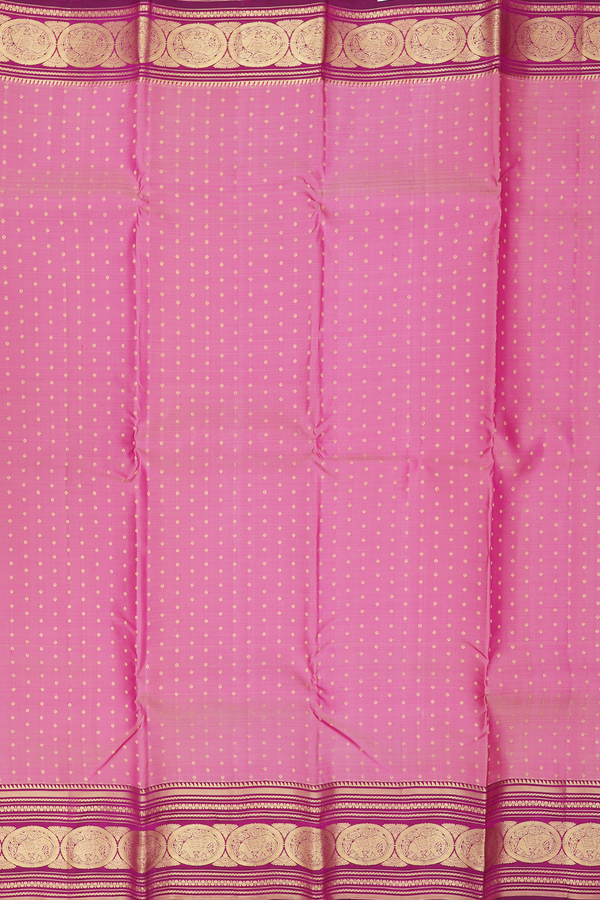 Kanchipuram Silk Saree In Dusty Pink With Zari Buttis