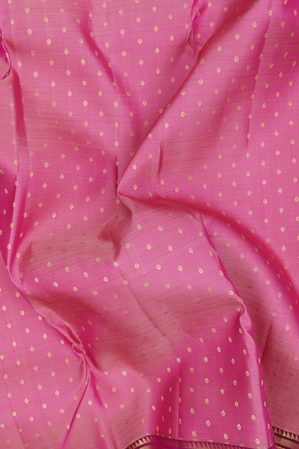 Kanchipuram Silk Saree In Dusty Pink With Zari Buttis