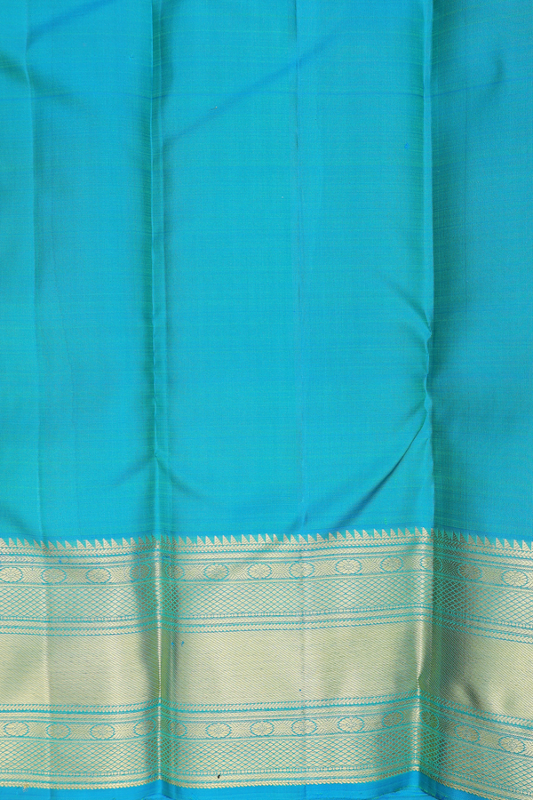 Kanchipuram Silk Saree In Parrot Green With Zari Buttis