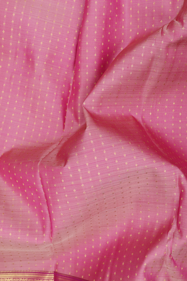 Kanchipuram Silk Saree In Dusty Pink With Stripes Design