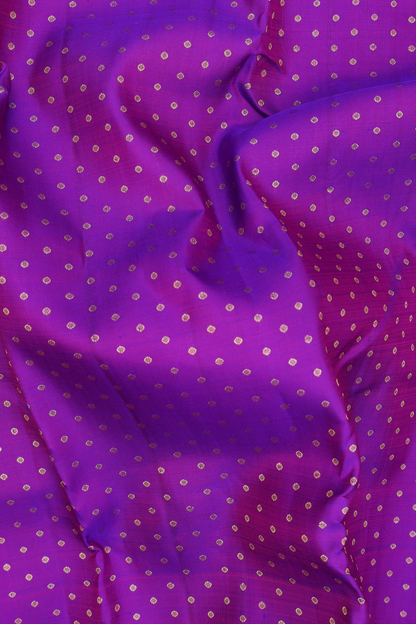 Kanchipuram Silk Saree In Purple With Zari Buttis