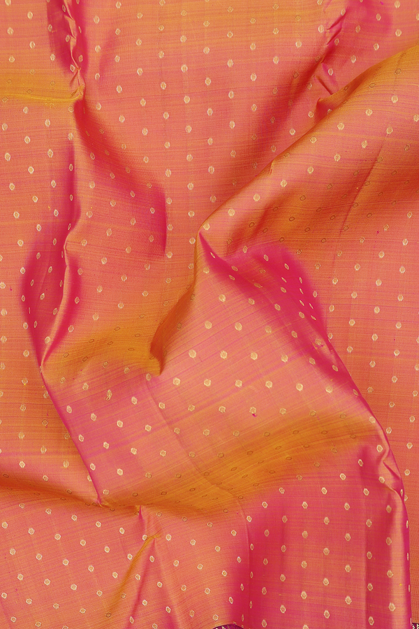 Kanchipuram Silk Saree In Dual Tone With Zari Buttis