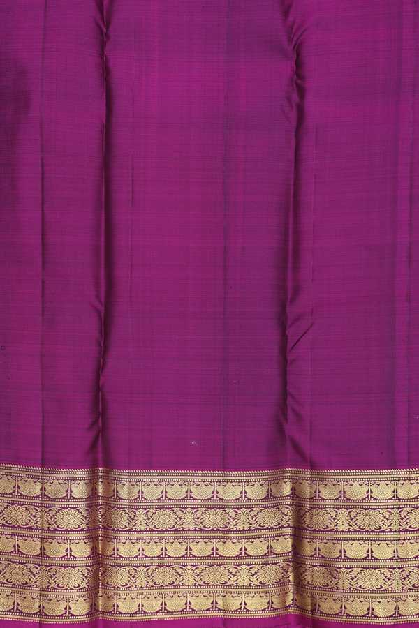 Kanchipuram Silk Saree In Royal Blue With Checks Design