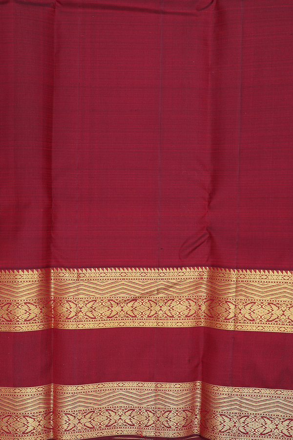Kanchipuram Silk Saree In Orange With Checks Design