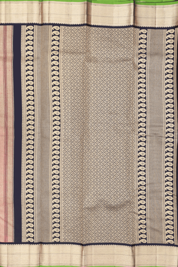 Kanchipuram Silk Saree In Rose Red With Zari Buttas
