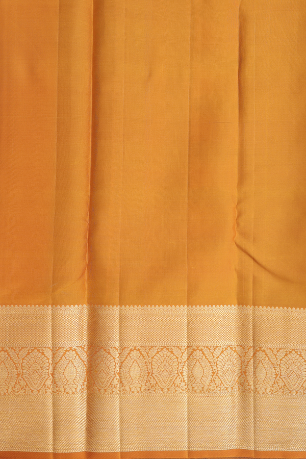 Kanchipuram Silk Saree In Deep Purple With Floral Buttas