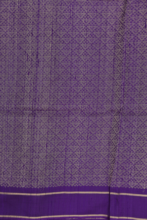 Raw Silk Saree In Royal Purple With Zari Border