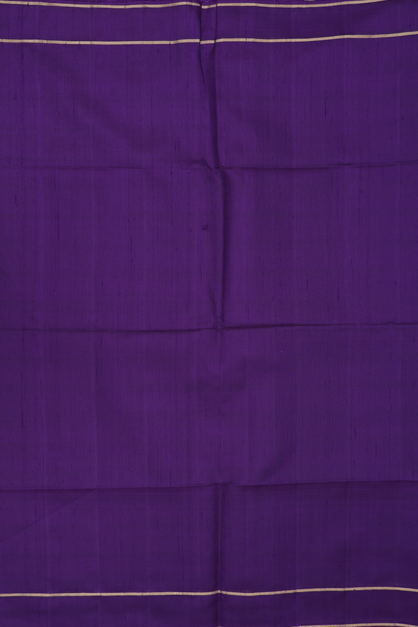 Raw Silk Saree In Royal Purple With Zari Border