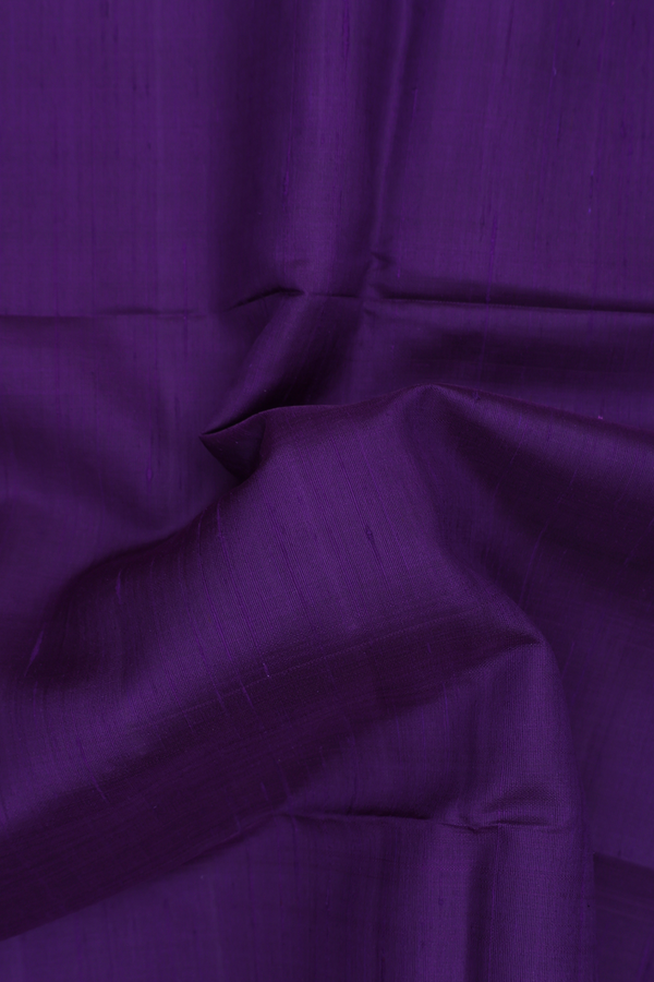 Raw Silk Saree In Royal Purple With Zari Border