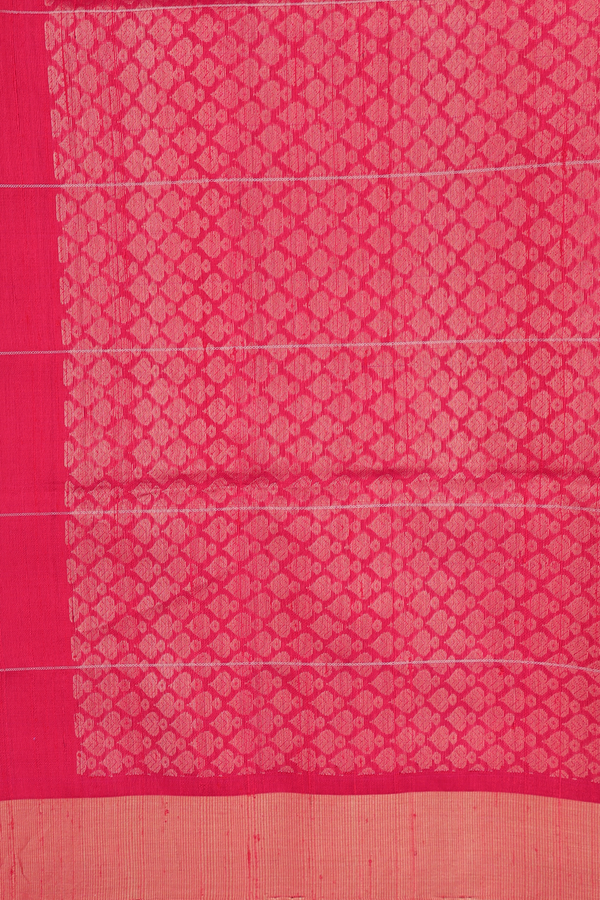 Raw Silk Saree In Red With Checks Design