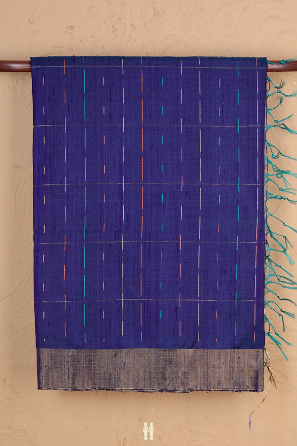 Raw Silk Saree In Dual Tone With Stripes Design