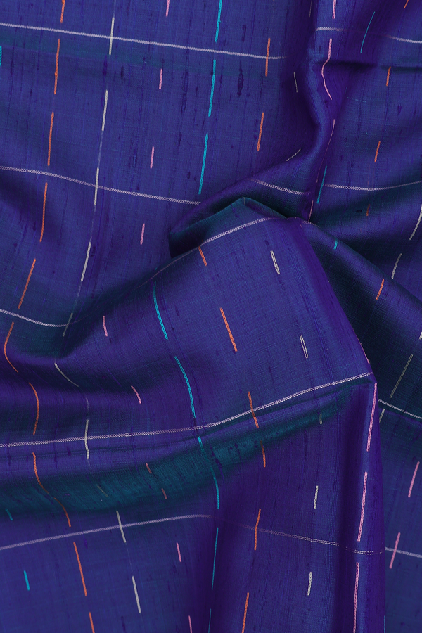 Raw Silk Saree In Dual Tone With Stripes Design