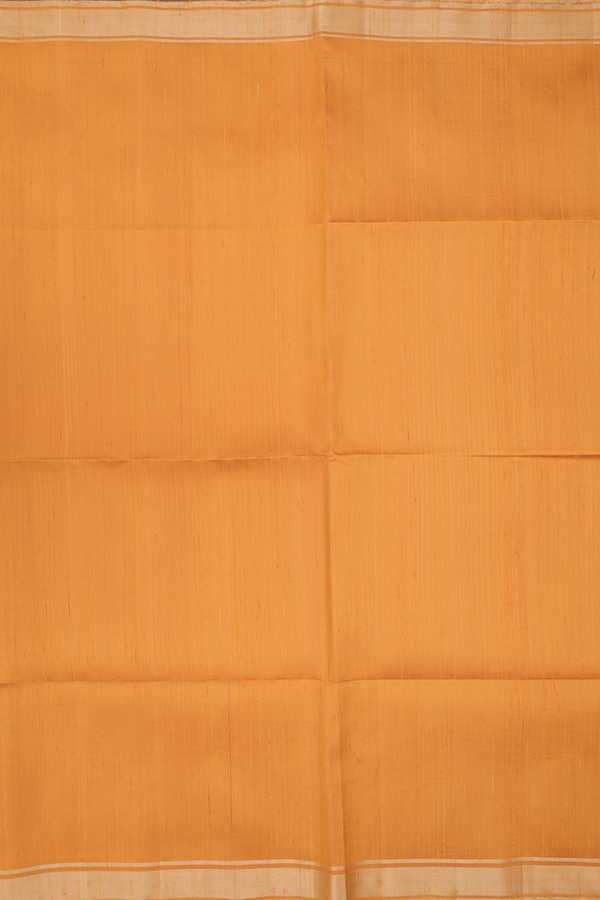 Raw Silk Saree In Mustard Yellow With Zari Border