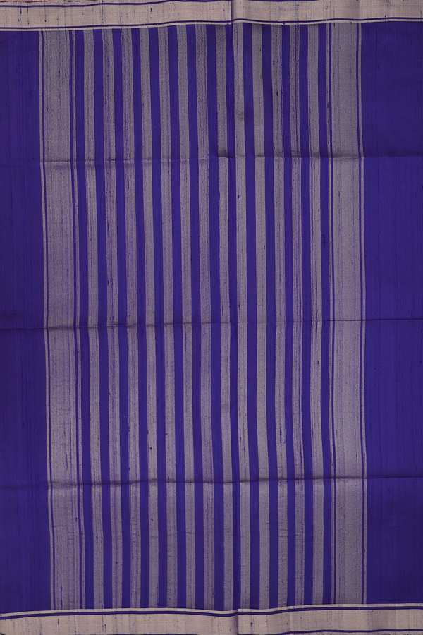 Raw Silk Saree In Royal Blue With Zari Border