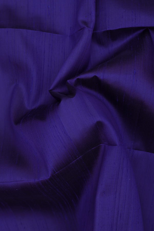 Raw Silk Saree In Royal Blue With Zari Border