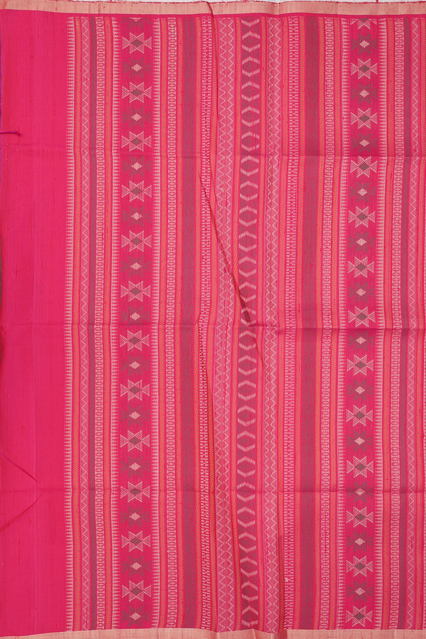 Raw Silk Saree In White With Threadwork Buttas