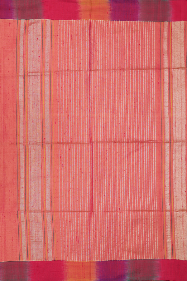 Raw Silk Saree In Yellow Tissue With Contrast Border