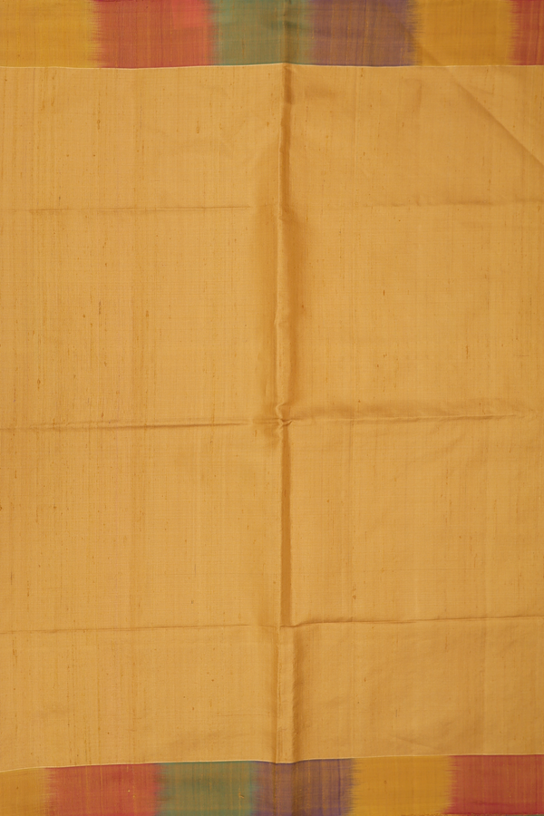 Raw Silk Saree In Yellow Tissue With Contrast Border