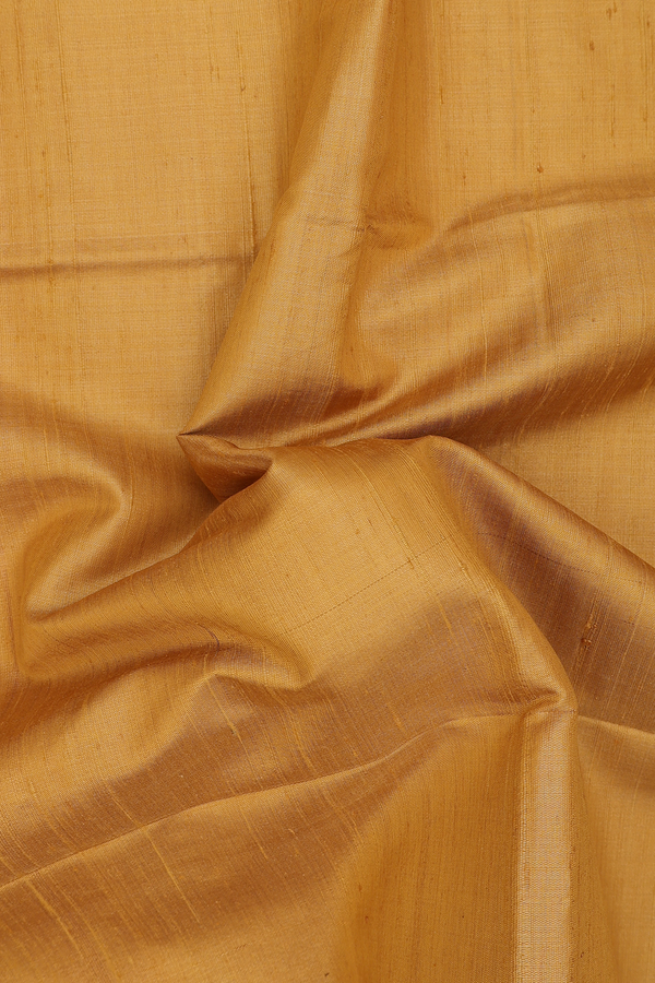 Raw Silk Saree In Yellow Tissue With Contrast Border