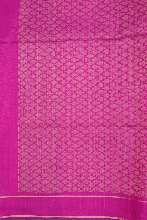 Raw Silk Saree In Magenta With Zari Border